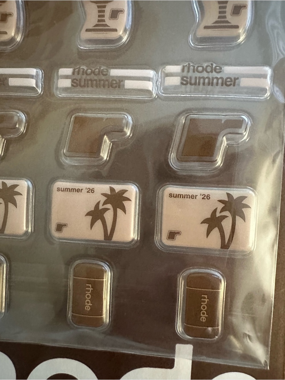 RHODE Brown Puffy Summer 2026 Limited Edition Stickers - Neutral Accent Set - Picture 3 of 3